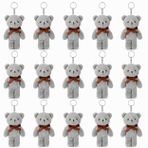 Özgüner Oyuncak Mini Peluş Ayıcık Anahtarlık 100'lü Set 15 cm - Hediyelik Ayı Anahtarlık Paketi - Organizasyon, Parti ve Etkinlik Hediyeliği (gri)