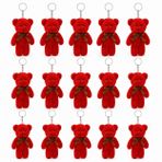Özgüner Oyuncak Mini Peluş Ayıcık Anahtarlık 100'lü Set 15 cm - Hediyelik Ayı Anahtarlık Paketi - Organizasyon, Parti ve Etkinlik Hediyeliği (kırmızı)
