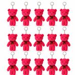 Özgüner Oyuncak Mini Peluş Ayıcık Anahtarlık 250'li Set 15 cm - Toptan Hediyelik Ayı Anahtarlık Paketi - Organizasyon, Etkinlik ve Parti Hediyeliği (Fuşya)