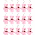 Özgüner Oyuncak Mini Peluş Ayıcık Anahtarlık 250'li Set 15 cm - Toptan Hediyelik Ayı Anahtarlık Paketi - Organizasyon, Etkinlik ve Parti Hediyeliği (Pembe)
