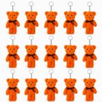 Özgüner Oyuncak Mini Peluş Ayıcık Anahtarlık 250'li Set 15 cm - Toptan Hediyelik Ayı Anahtarlık Paketi - Organizasyon, Etkinlik ve Parti Hediyeliği (Turuncu)