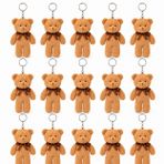 Özgüner Oyuncak Mini Peluş Ayıcık Anahtarlık 50'li Set 15 cm - Hediyelik Ayı Anahtarlık Paketi - Çanta Süsü ve Parti Hediyeliği (Kahverengi)