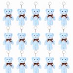 Özgüner Oyuncak Mini Peluş Ayıcık Anahtarlık 50'li Set 15 cm - Hediyelik Ayı Anahtarlık Paketi - Çanta Süsü ve Parti Hediyeliği (Mavi)