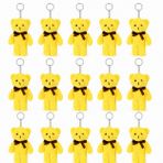 Özgüner Oyuncak Mini Peluş Ayıcık Anahtarlık 50'li Set 15 cm - Hediyelik Ayı Anahtarlık Paketi - Çanta Süsü ve Parti Hediyeliği (Sarı)