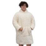 Özgüner Oyuncak Pabtex,Wellsoft,Giyilebilir Battaniye,Kapüşonlu Sweetshirt,Battaniye,Kollu Battaniye,Polar Giyilebilir,Oversize,Sarılma Battaniyesi (Standart, Krem, Oversize)