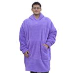 Özgüner Oyuncak Pabtex,Wellsoft,Giyilebilir Battaniye,Kapüşonlu Sweetshirt,Battaniye,Kollu Battaniye,Polar Giyilebilir,Oversize,Sarılma Battaniyesi (Standart, Lila, Oversize)