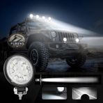 Özgürce 12 LED Yuvarlak Beyaz Sarı Çakarlı Off Road Sis Farı, Projektör, Çalışma Lambası - Eflatun - Seçenek 1