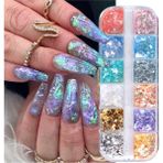 Özgürce 12'li Glitter Set, Kalıcı Oje ve Tırnak Süsü, Göz ve Makyaj Için - Amber