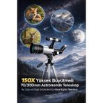 Özgürce 150X Astronomik Teleskop, Gece Görüşlü Uzay ve Doğa Gözlem - Ahşap - Seçenek 1