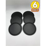 Özgürce 6'lı Siyah Metal Yuvarlak Servis Tepsisi, 24 Cm, Dekoratif Sunum - Ahşap - Seçenek 1