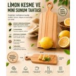 Özgürce Ahşap Kayın Ağacı Limon Kesme ve Sunum Tahtası, Şık ve Fonksiyonel - Altın - Seçenek 1