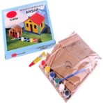 Özgürce Ahşap Maket Ev Projesi Eğitici Boyama Seti, Yaratıcı Hobi Oyuncak - Seçenek 1 - Ahşap - Beyaz