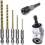 Özgürce Altıgen 1/4 Hex Bit Uzatma Adaptörü 5'li Titanyum Matkap Ucu Seti - Seçenek 1
