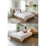 Özgürce Balerin Desenli Bebek ve Çocuk Tek Kişilik Pike Takımı 160X230 Beyaz - Ahşap - Beyaz - Seçenek 1