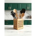 Özgürce Bambu Kaşıklık 15X10 cm – Dekoratif Mutfak Düzenleyici Organizer - Ahşap - Ceviz - Seçenek 1