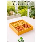 Özgürce Bambu Mutfak Organizer Çerezlik Şeffaf Kapaklı Tutamaçlı Sunumluk - Seçenek 1