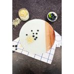 Özgürce Cam Kesme Tahtası, Ahşap Desenli, Çap 32CM, Patentli, Çok Amaçlı Kullanım - Ahşap - Bej - Seçenek 1