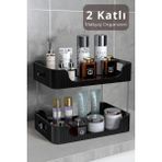 Özgürce Çift Katlı Çok Amaçlı Makyaj ve Kozmetik Organizer, Banyo Rafı - Ahşap