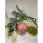 Özgürce Dekoratif Kapaklı Soya Wax Mum, Şık ve Aromatik Aydınlatma Ürünü - Ahşap - Bej - Seçenek 1