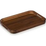 Özgürce Dikdörtgen Akasya Tepsi 42X28X4 Cm, Şık ve Kullanışlı Mutfak Gereci - Ahşap - Ceviz - Seçenek 1