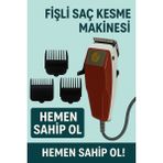 Özgürce Dünyaca Ünlü Profesyonel Saç Sakal Traş Makinesi, Kablolu, Güçlü Motor, Tarak Başlıklı - Seçenek 1