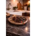 Özgürce El Yapımı Dekoratif Oval Tabak, Ekmeklik, Şık ve Zarif Tasarım - Ahşap - Ceviz - Seçenek 1