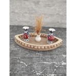 Özgürce El Yapımı Oval Ahşap Dekoratif Tepsi 35X18 Cm, Şık ve Doğal Görünüm - Ahşap - Bej - Seçenek 1