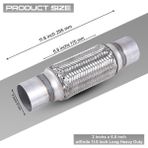 Özgürce Esnek Egzoz Spiral Borusu, 51MM x 295MM, Paslanmaz Çelik, Üniversal Tip - Antrasit