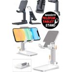 Özgürce Evrensel Metal Masaüstü Telefon ve Tablet Tutucu, Ayarlanabilir Stand - Seçenek 1 - Ahşap - Ceviz
