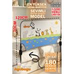 Özgürce Hayvan Desenli Katlanabilir Yatak Bariyeri, 120CM, Güvenli ve Şık Tasarım - Seçenek 1
