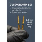 Özgürce Iki Adet Altın Karbit Freze Ucu, 2,3 Mm, Manikür ve Pedikür Için - Ahşap - Beyaz