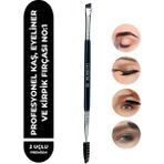 Özgürce Iki Parça Eğimli Eyeliner ve Kaş Kirpik Tasarım Fırçası Go Brow Brush No:1 - Cappuccino
