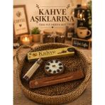 Özgürce Kahve Kokulu 4’lü Aromaterapi Hediye Seti, Mum, Tütsü ve Kibrit ile - Ahşap - Beyaz - Seçenek 1