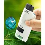 Özgürce Mini Mikroskop ve Teleskop, 300X Zoom, LED Işık, Eğitici, Çok Fonksiyonlu - Ahşap - Beyaz - Seçenek 1