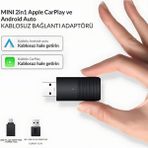 Özgürce Mini Pro Duo 2in1 Kablosuz Araç Adaptörü, Carplay ve Android Auto Uyumlu - Seçenek 1 - Altın