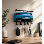 Özgürce Modern Duvar Tipi Anahtarlık Askısı, Dekoratif Key Holder - Seçenek 1 - Ahşap - Ceviz