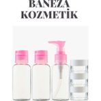 Özgürce Pembe Renkli Çok Amaçlı Seyahat Organizer Seti, Çanta ve Bavul Içi Düzenleyici - Ahşap - Bej