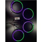 Özgürce Piksel Neon Ledli 16CM Midrange Hoparlör Kapağı 4'lü Takım ve Modül Soketli - Seçenek 1