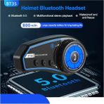 Özgürce Rgb Renkli Işıklı ve Yüksek Sesli Bluetooth Motosiklet Kask Interkom - Altın - Turkuaz