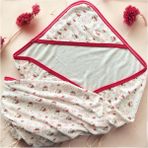 Özgürce Sıcak ve Yumuşak 80X90 Penye Battaniye, Kırmızı Renk - Altın - Turkuaz - Seçenek 1