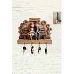 Özgürce Şık 3D Ahşap Anahtarlık ve Askılık Duvar Dekoru 28X18 cm - Seçenek 1 - Altın - Gri
