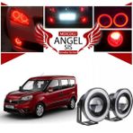 Özgürce Universal 76MM Kırmızı LED Angel Sis Farı Fiat Doblo D4 Uyumlu - Altın - Seçenek 1