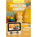 Özgürce Yenilikçi Uzaktan Kontrollü Bebek Kamerası, Gece Görüş, Sesli Konuşma, Isı Takipli - Seçenek 1 - Ahşap - Beyaz