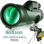 Özgürce Yüksek Çözünürlüklü 80X100 Hd Zoom Monoküler Teleskop ve Telefon Tutucu - Antrasit - Seçenek 1