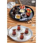 Özgürce Yüksek Kaliteli, Şık Metal Yuvarlak Tepsi Seti, Şık Sunumlar Için Ideal - Ahşap - Seçenek 1