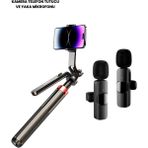Özgürce Yüksek Performanslı Tripod ve Yaka Mikrofonu Seti, Profesyonel Çekimler - Seçenek 1