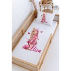 Özgürce Yumuşak ve Şık 100% Pamuk Montessori Yatak Pike Seti 100X200, Isme Özel - Ahşap - Beyaz - Seçenek 1