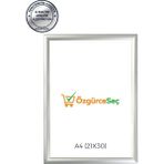ÖzgürceSeç A4 (21x30) Gri Alüminyum Çerçeve Açılır Kapanır Gönye Köşe 25MM