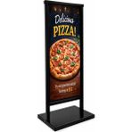 ÖzgürceSeç Ağır Metal Taban Dış Mekan Su Geçirmez Dükkan Önü Kaldırım Reklam Panosu 50X140 - Siyah - Siyah - Ayaklı Pano