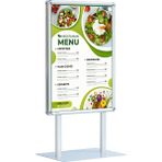 ÖzgürceSeç Çift Taraflı Saç Taban Kaldırım Reklam Panosu Ayaklı Poster Pano - Gri - B1 (70x100)